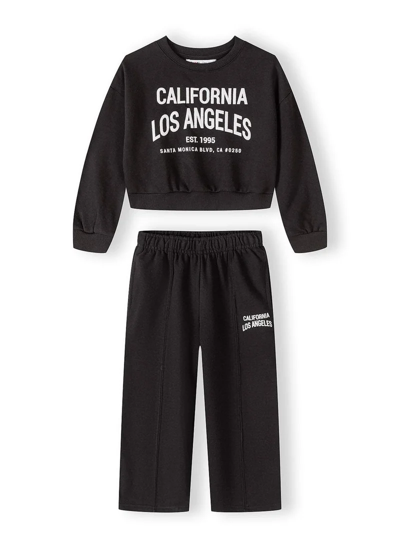 مينوتي Girls black jogging suit loose fit trousers 3-15 years